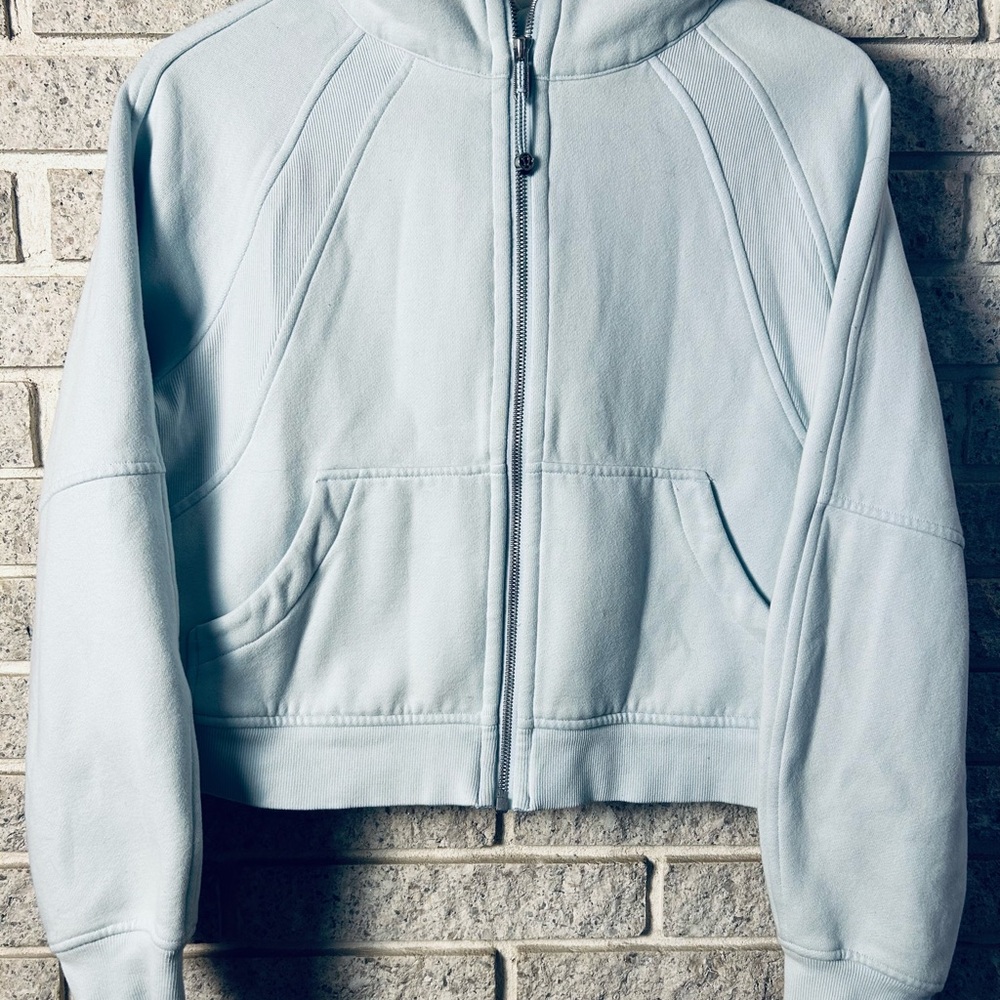 Lululemon Athletica Light Blue Cropped Scuba Jacket